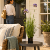 Artificial Faux Purple Agapanthus Plant Pot | Tall UK