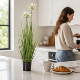 Artificial Faux White Agapanthus Plant Pot | Tall UK