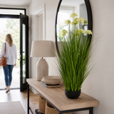 Artificial Faux White Allium Plant Black Pot | Tall UK