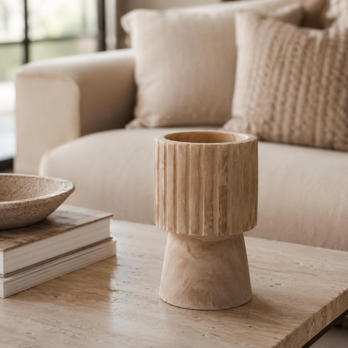 Handcrafted Wood Remel Engraved Vase | Rustic Boho UK