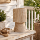 Handcrafted Wood Remel Engraved Vase | Rustic Boho UK