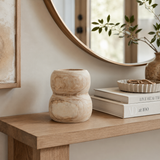 Handcrafted Wood Remel Natural Vase | Rustic Boho UK