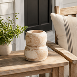 Handcrafted Wood Remel Natural Vase | Rustic Boho UK
