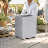 Polyresin Square Bradley Grey Small Vase | Textured UK