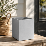Polyresin Square Bradley Grey Small Vase | Textured UK