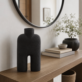 Sculptural Ceramic Salome Large Black Vase | U-Shape UK