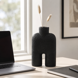Sculptural Ceramic Salome Large Black Vase | U-Shape UK