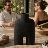 Sculptural Ceramic Salome Large Black Vase | U-Shape UK