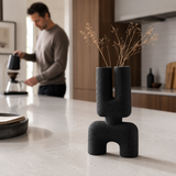 Sculptural Ceramic Salome Small Black Vase | U-Shape UK