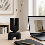 Sculptural Ceramic Salome Small Black Vase | U-Shape UK
