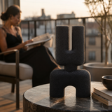 Sculptural Ceramic Salome Small Black Vase | U-Shape UK