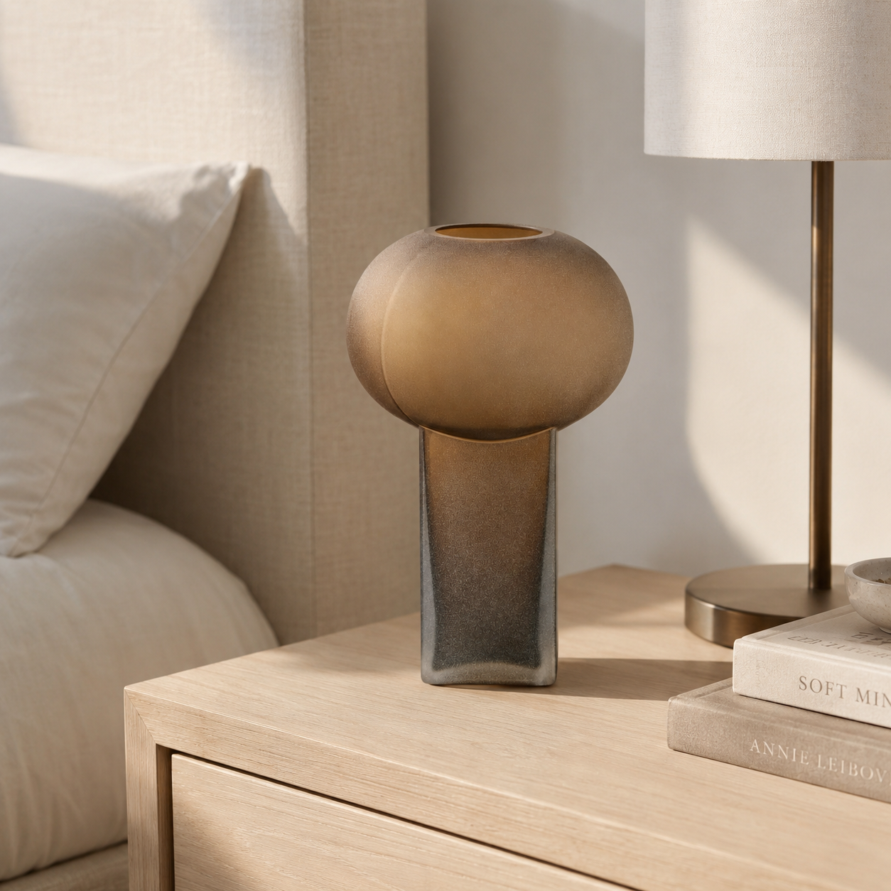 Opaque Glass Joyce Large Brown Vase | Statement Decor UK