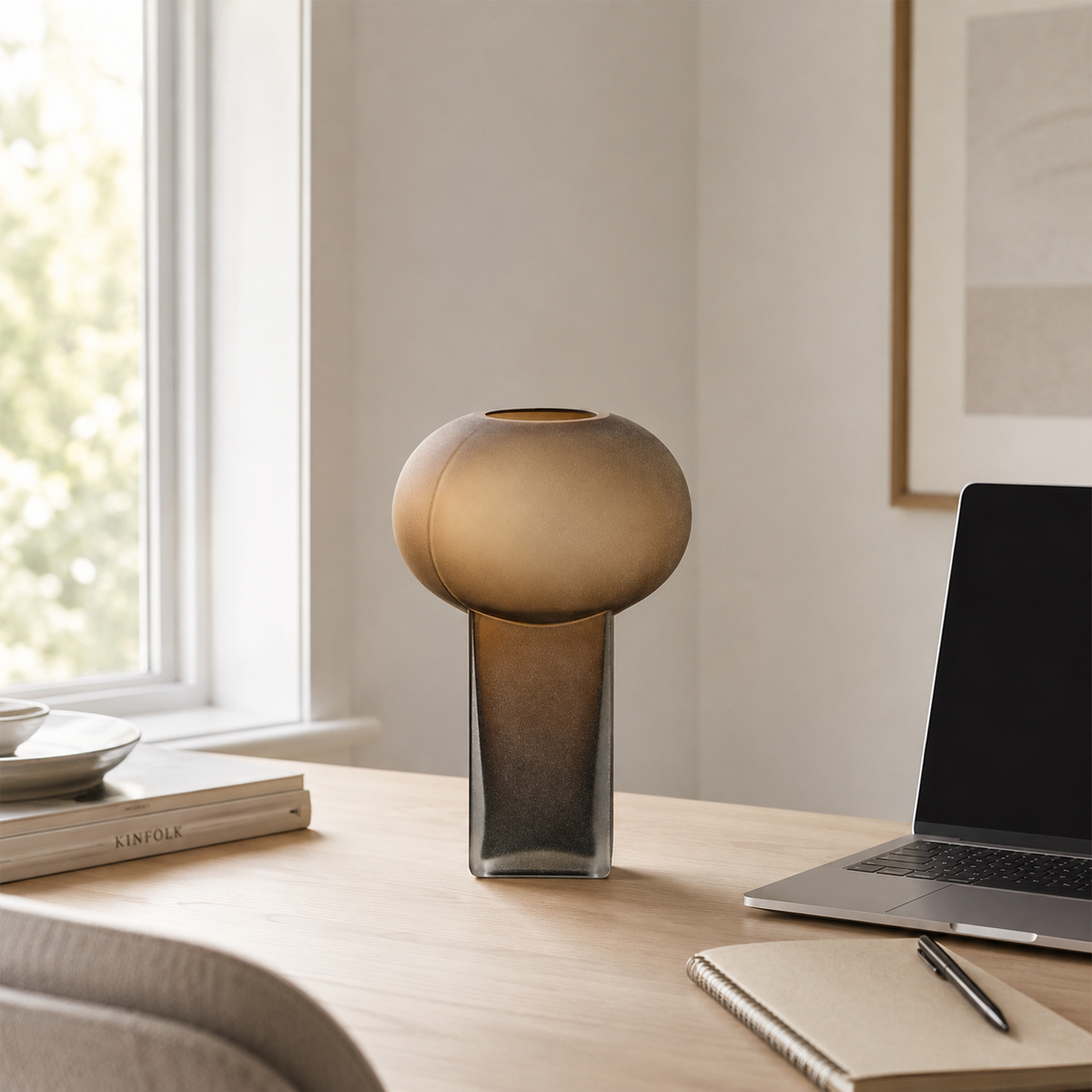 Opaque Glass Joyce Large Brown Vase | Statement Decor UK
