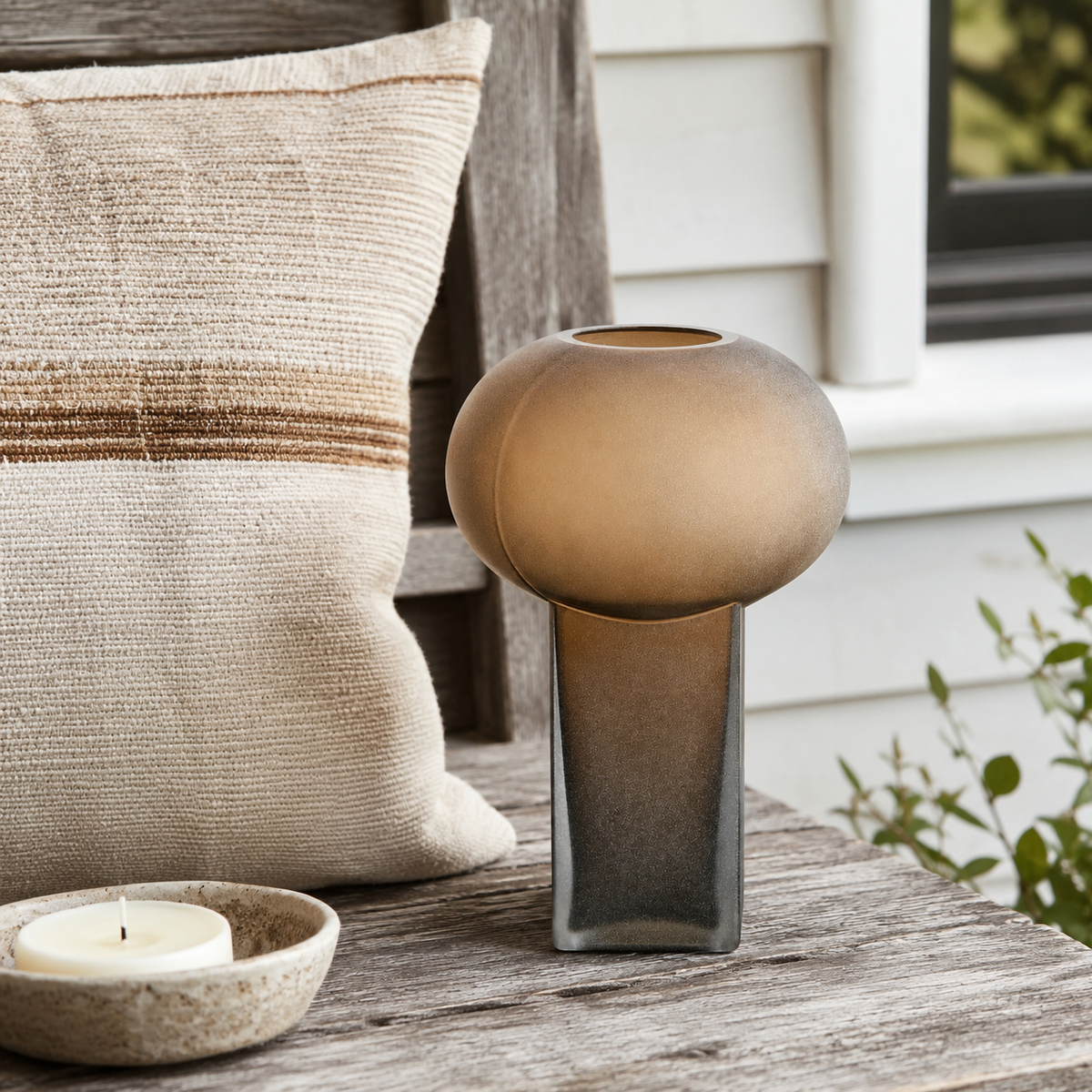 Opaque Glass Joyce Large Brown Vase | Statement Decor UK