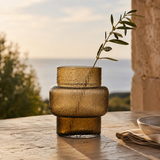 Textured Glass Joyce Large Brown Vase | Modern Decor UK