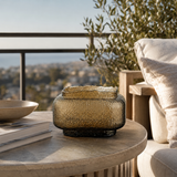Textured Glass Joyce Small Brown Vase | Modern Decor UK