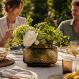 Textured Glass Joyce Small Brown Vase | Modern Decor UK