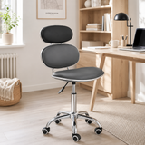 PU Leather Jaasiel Black Home Office Chair | Swivel Castors UK