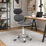PU Leather Jaasiel Black Home Office Chair | Swivel Castors UK