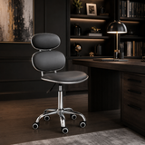 PU Leather Jaasiel Black Home Office Chair | Swivel Castors UK