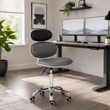 PU Leather Jaasiel Black Home Office Chair | Swivel Castors UK