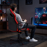 PU Leather Bradley Black & Red Gaming Office Chair | Adjustable UK