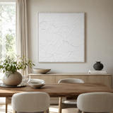 Fabric Sculptural White Hand-Painted Wall Art | Textured UK