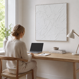 Fabric Sculptural White Hand-Painted Wall Art | Textured UK