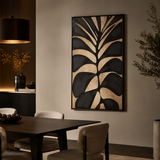 Canvas Gold Leaf Design Black Wall Art | Pine Frame UK