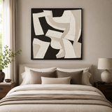 Canvas Textured Off-White Abstract Wall Art | Pine Frame UK