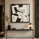 Canvas Textured Off-White Abstract Wall Art | Pine Frame UK