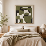 Canvas Textured Olive Green Abstract Wall Art | Pine Frame UK