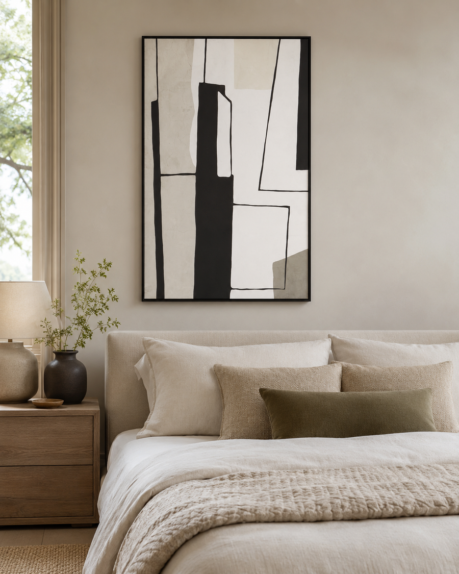 Canvas Framed London Monochrome Abstract Wall Art | Living Room UK