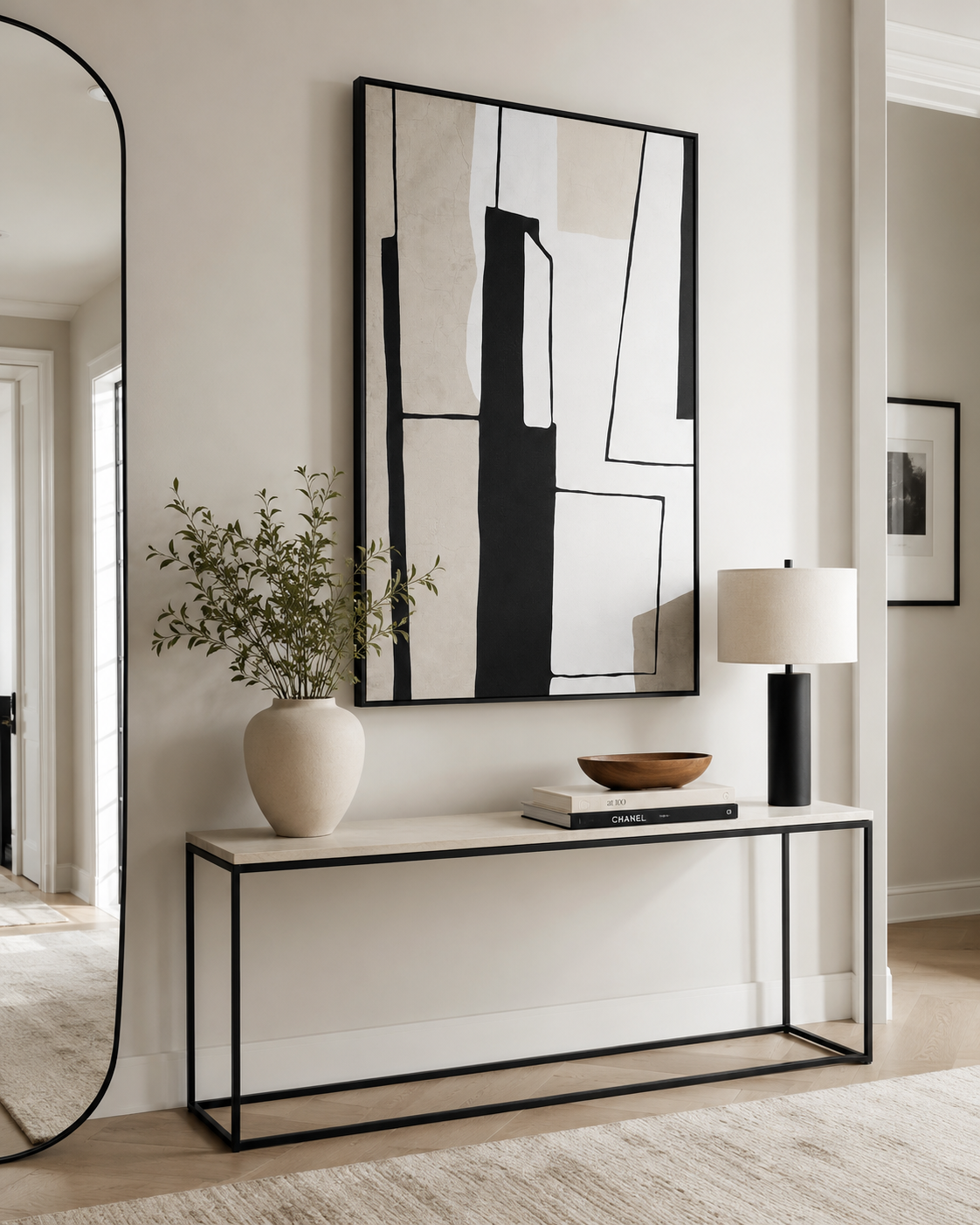 Canvas Framed London Monochrome Abstract Wall Art | Living Room UK