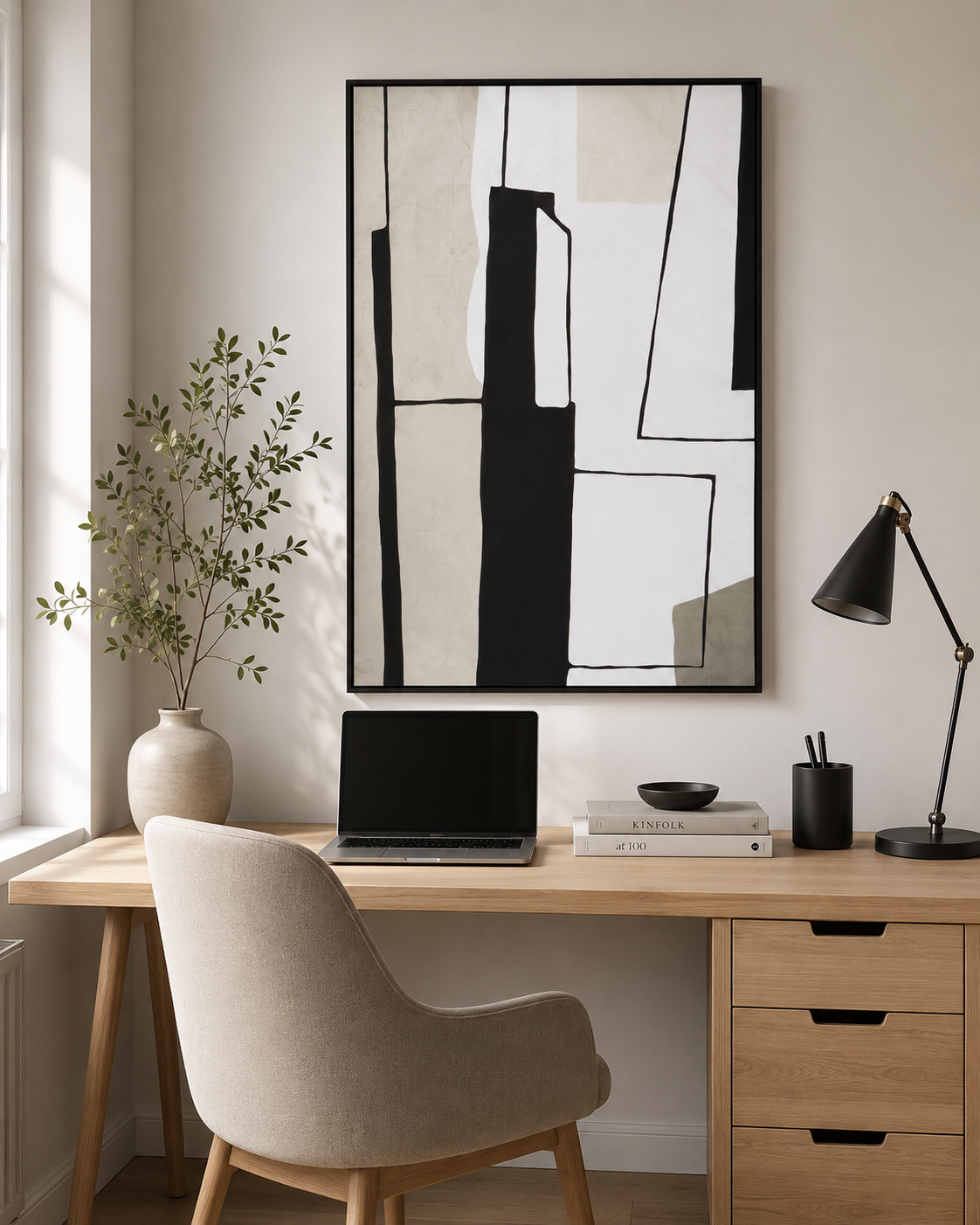 Canvas Framed London Monochrome Abstract Wall Art | Living Room UK
