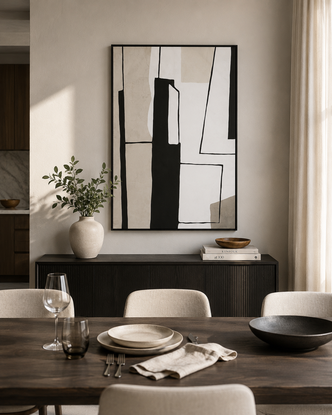 Canvas Framed London Monochrome Abstract Wall Art | Living Room UK