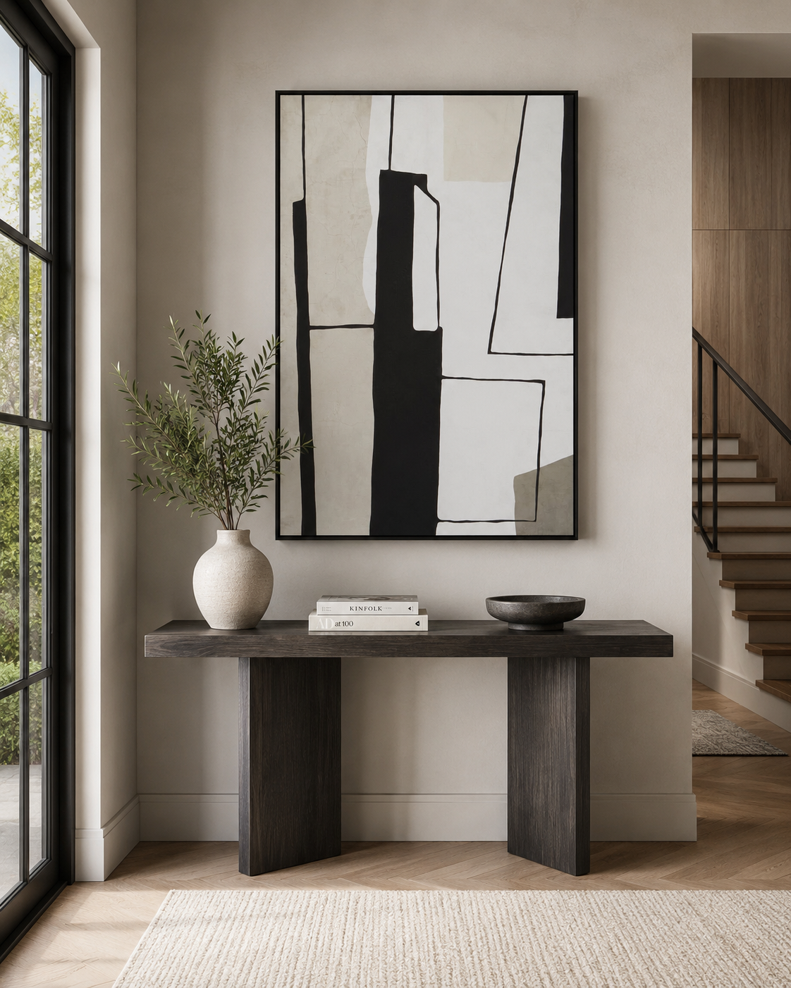 Canvas Framed London Monochrome Abstract Wall Art | Living Room UK