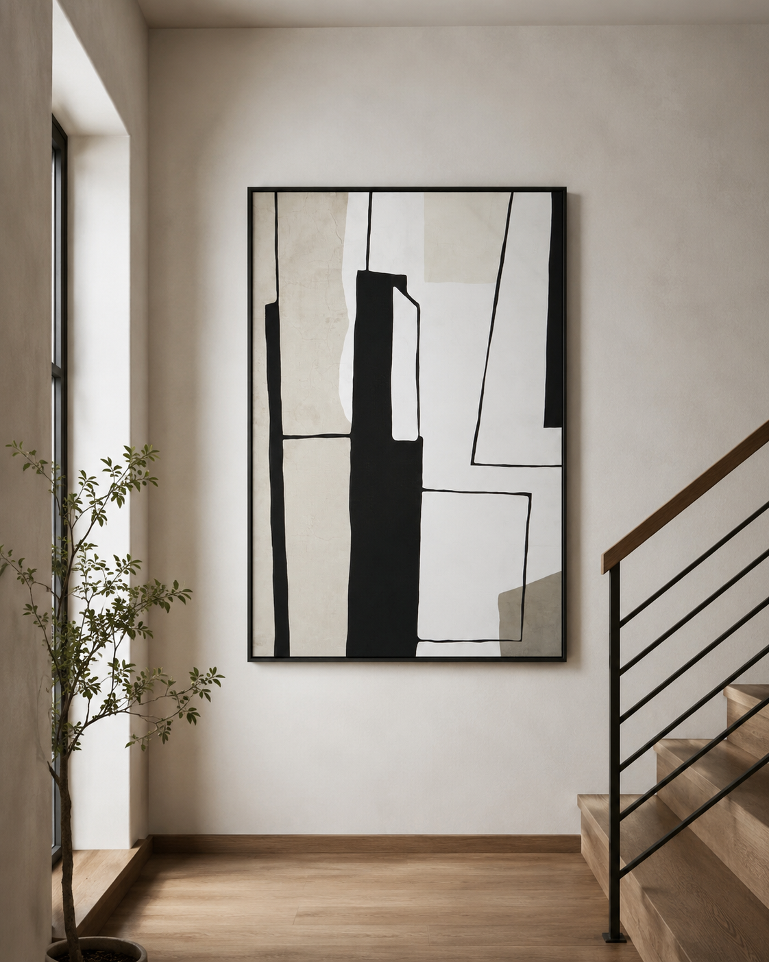 Canvas Framed London Monochrome Abstract Wall Art | Living Room UK