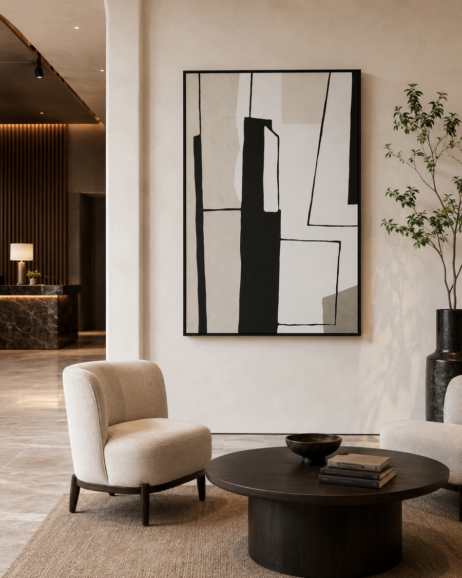 Canvas Framed London Monochrome Abstract Wall Art | Living Room UK