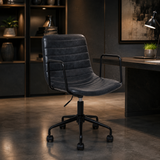 Ribbed Fabric Andre Grey Home Office Chair | Ergonomic Armrests UK
