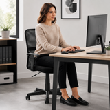 Breathable Mesh Andre Black Home Office Chair | Lumbar Support UK