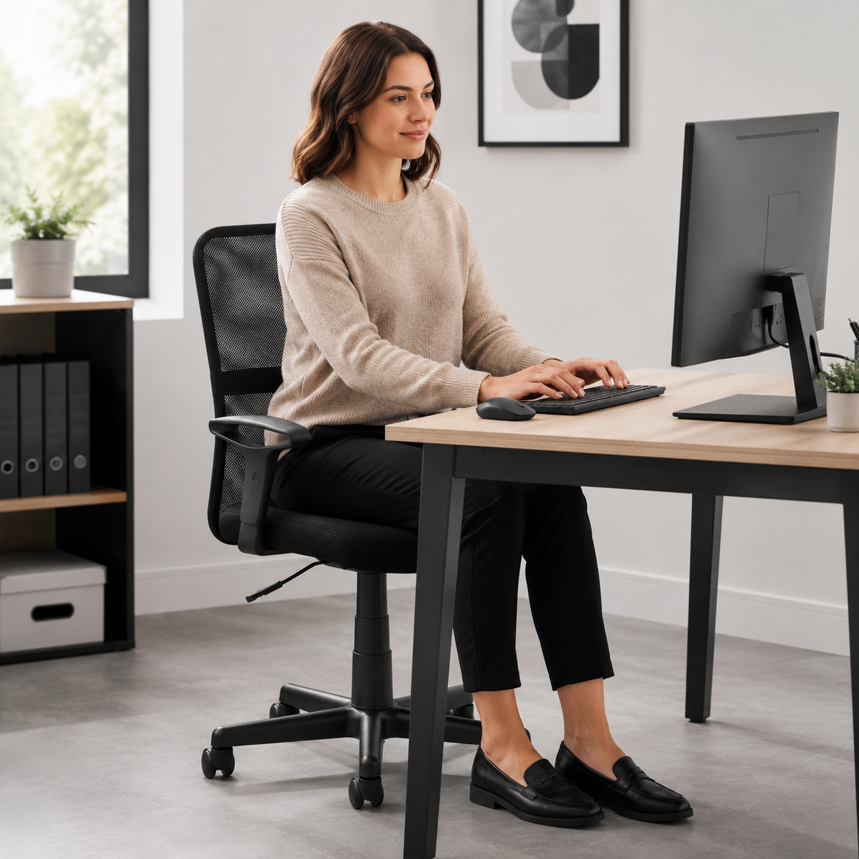 Breathable Mesh Andre Black Home Office Chair | Lumbar Support UK