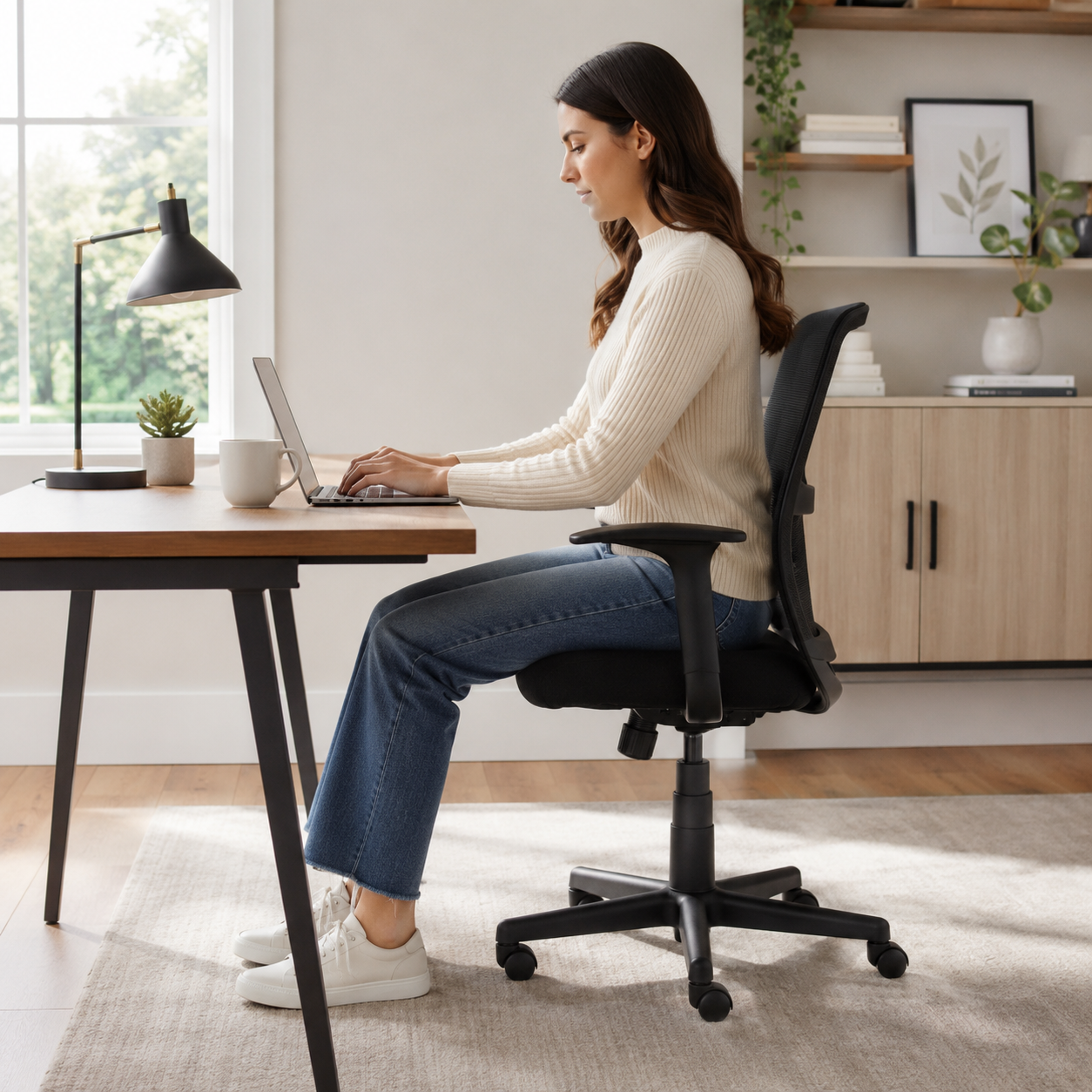 Breathable Mesh Andre Black Home Office Chair | Lumbar Support UK