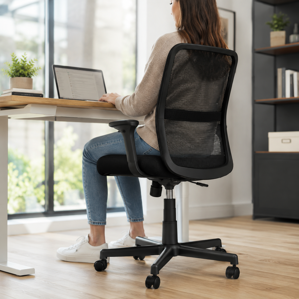 Breathable Mesh Andre Black Home Office Chair | Lumbar Support UK