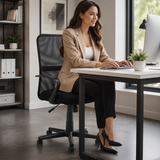 Breathable Mesh Andre Black Home Office Chair | Lumbar Support UK