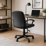 Faux Leather Mid-Back Andre Black Home Office Chair | Padded UK