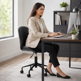 Metal Curved Andre Black Home Office Chair | Ergonomic Swivel UK