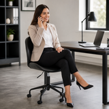 Metal Curved Andre Black Home Office Chair | Ergonomic Swivel UK