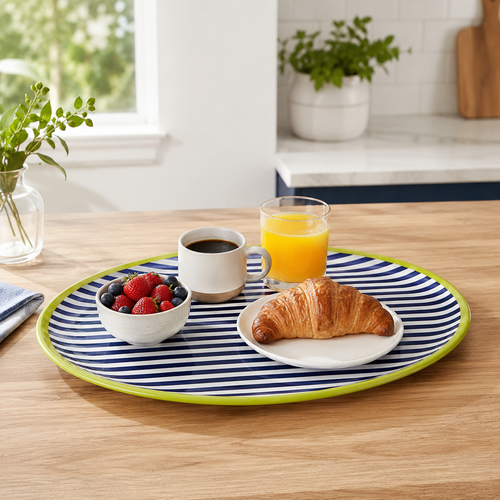 Plastic Dining Salome Colourful Stripe Tray | Indoor & Outdoor UK