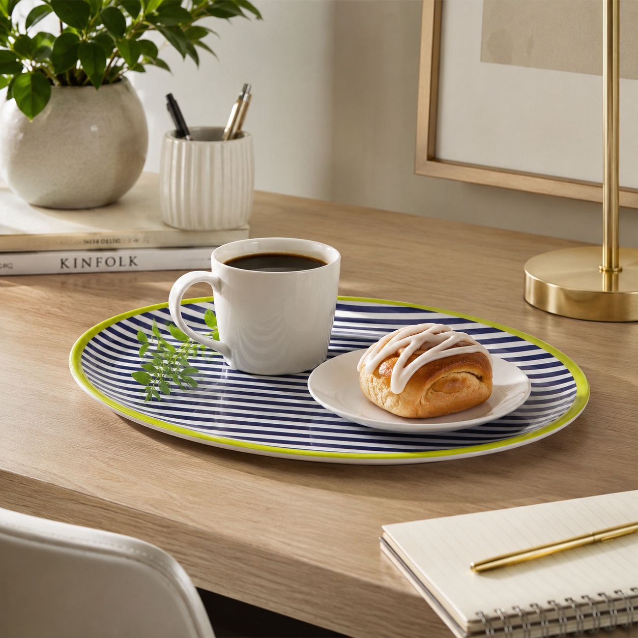 Plastic Dining Salome Colourful Stripe Tray | Indoor & Outdoor UK